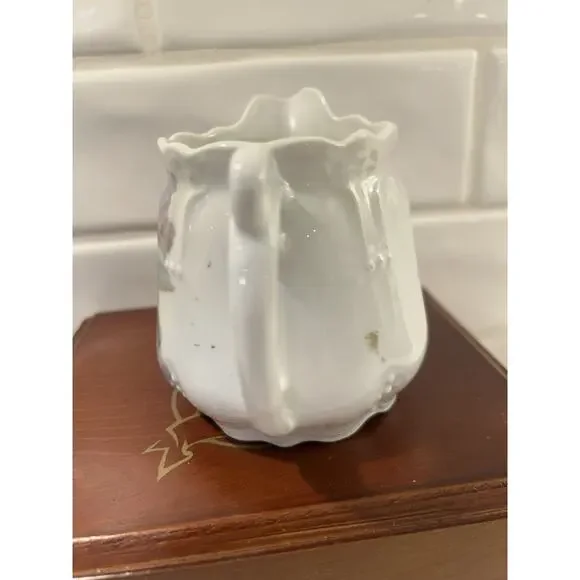 ANTIQUE PORCELAIN CREAMER FRUIT DESIGN Berries ORNATE SHAPE MARKED GERMANY - Picture 6 of 9